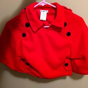 Red cape style coat